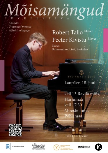 Suvefestival Mõisamängud 2026. Robert Tallo (klaver), Peeter Kivistu (klaver)
